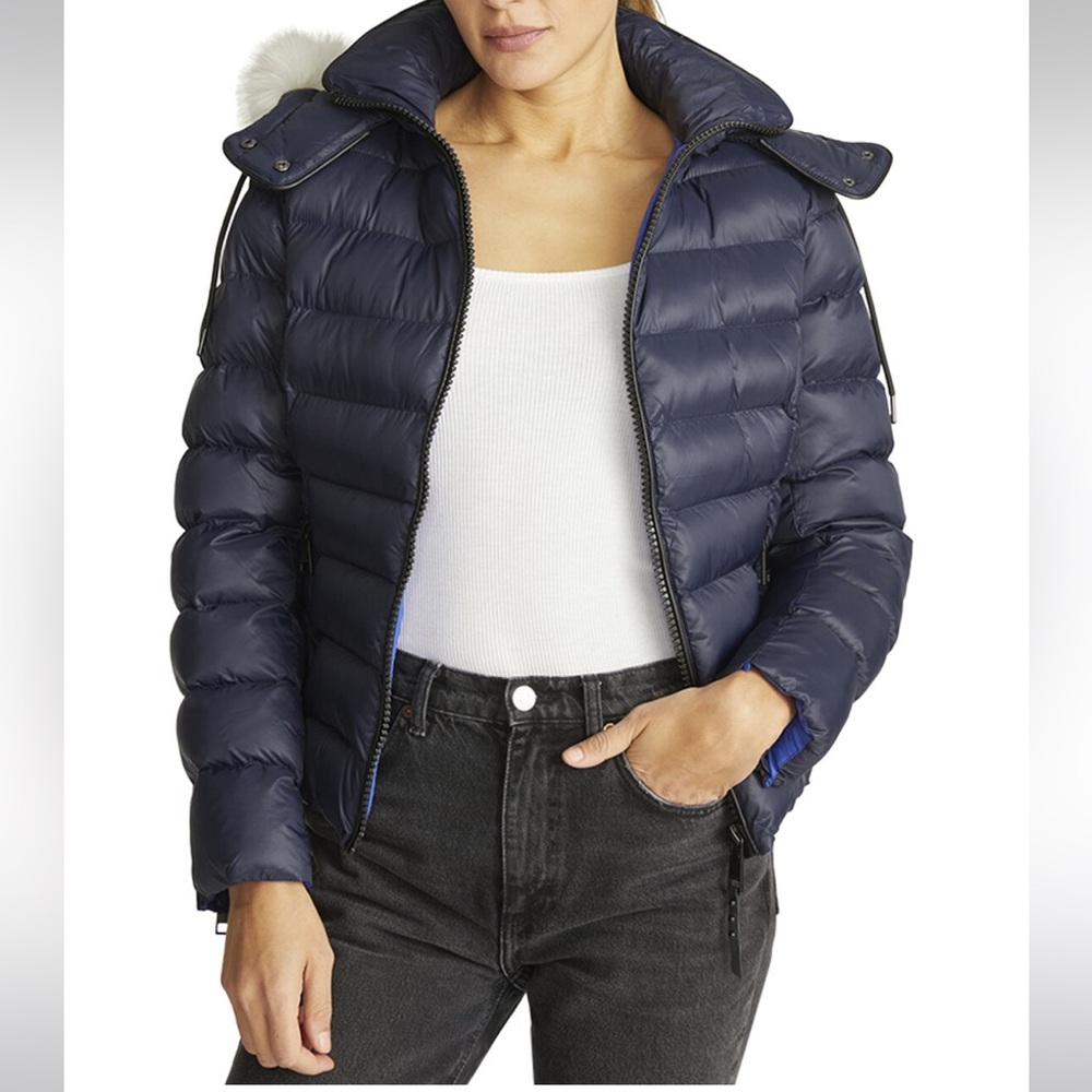 Rebecca Minkoff - Navy Blue Hooded Puffer Jacket Winter Coat - Medium - NWOT - Picture 6 of 7